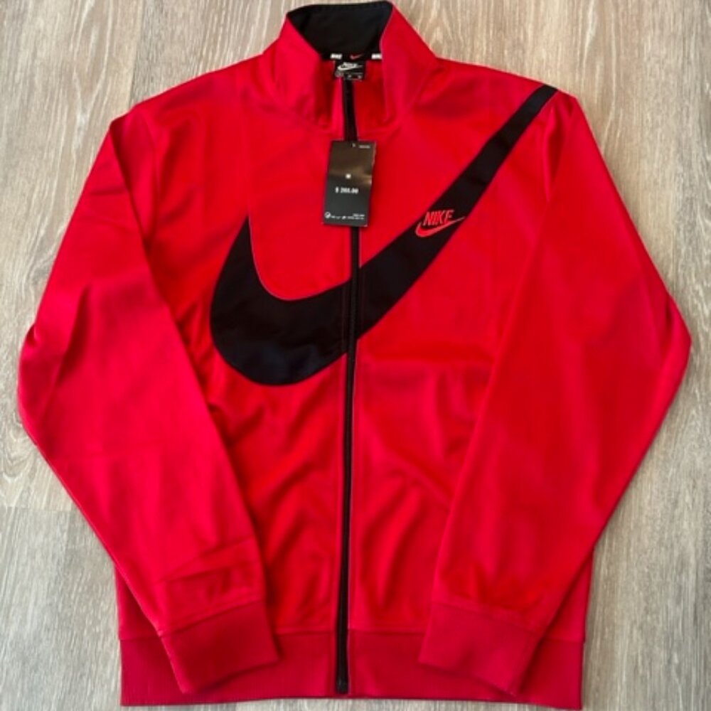 Nike Track Jacket Men's Medium Big Swoosh Logo Full Zip Long Sleeve NWT